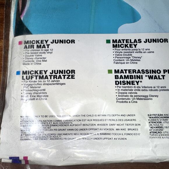 Vintage Mickey Mouse Intex Wet Set Disney Mickey & Pals Inflatable Jr. Air Mat - Picture 6 of 7